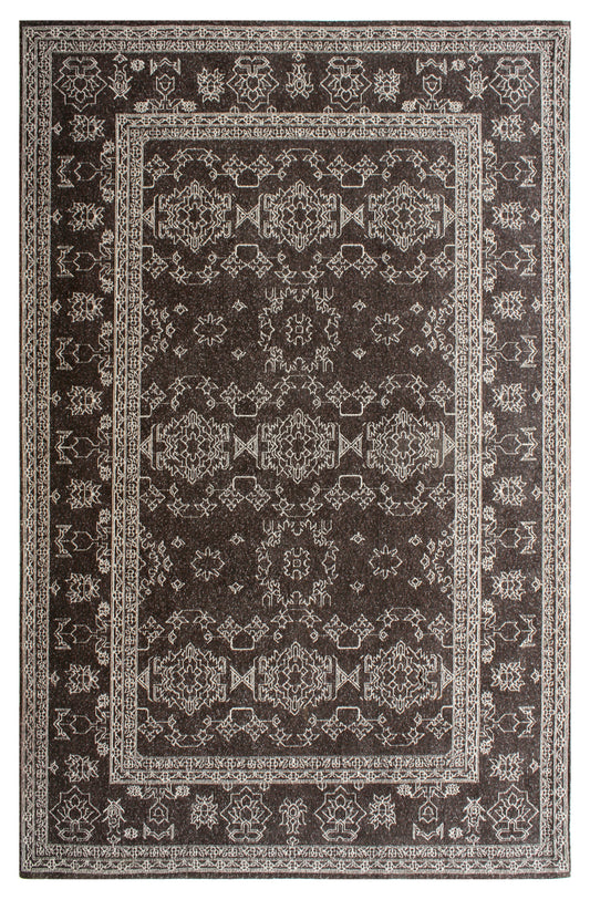 "North Aztec handwoven cotton rug with Aztec patterns – full view"