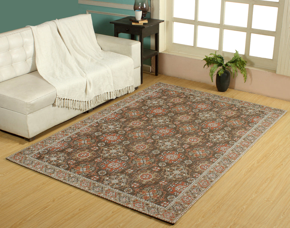 Queensland Jacqurad Woven Cotton Carpet | Fab Natura