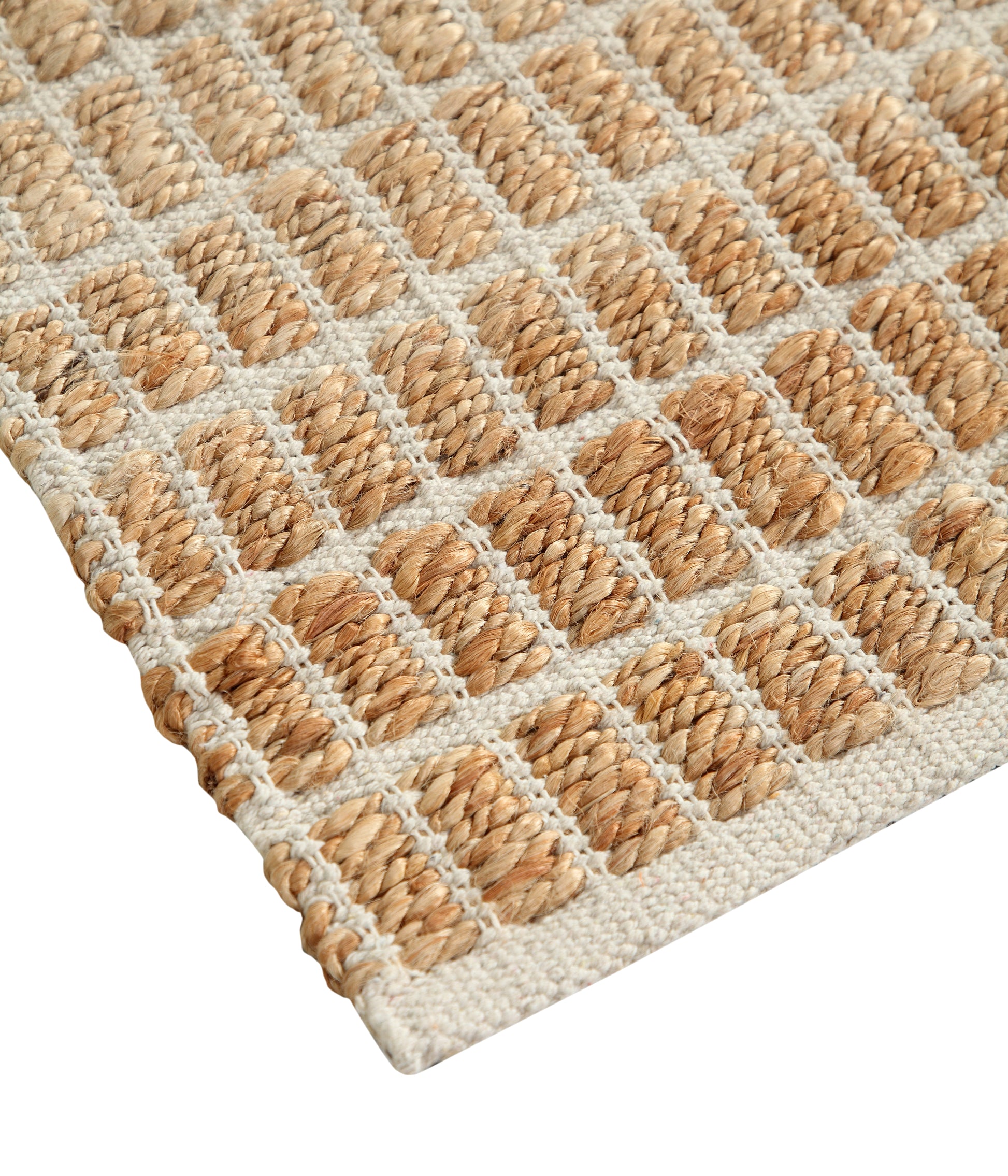 hand woven jute carpet India	beige