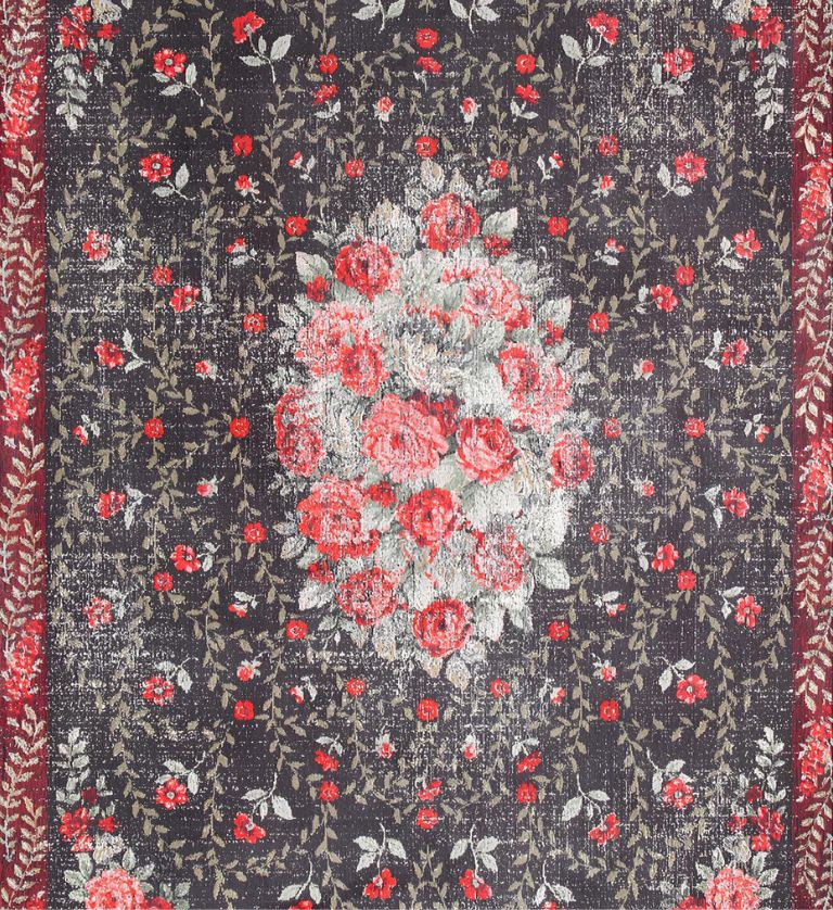 Flower Land Jacquard Woven Cotton Carpet - FAB NATURA