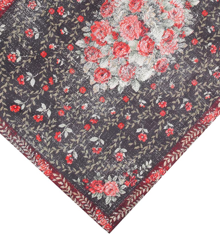 Flower Land Jacquard Woven Cotton Carpet - FAB NATURA