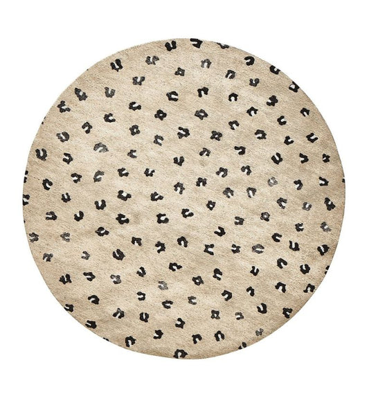 Leo FP Jacquard Woven Cotton Round Carpet - FAB NATURA