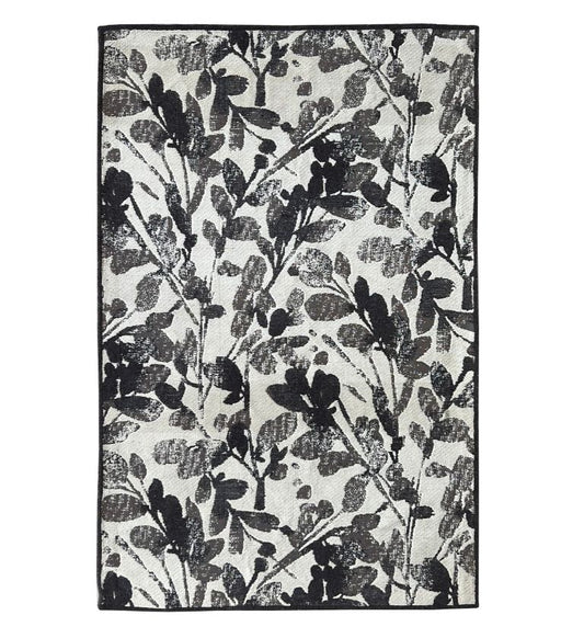 Leaf Storm Jacquard Woven Cotton Carpet - FAB NATURA