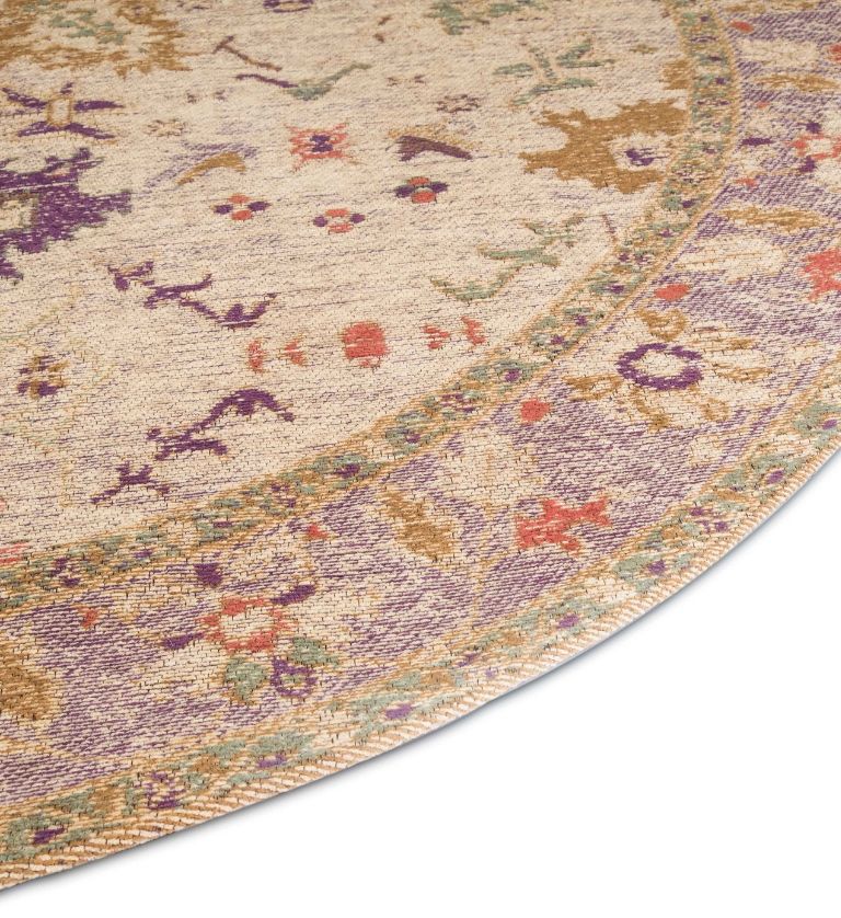 Little Fire Jacquard Woven Cotton Round Carpet - FAB NATURA