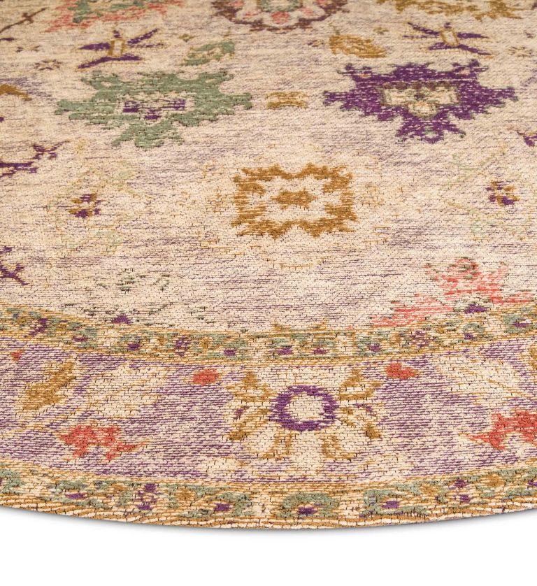 Little Fire Jacquard Woven Cotton Round Carpet - FAB NATURA