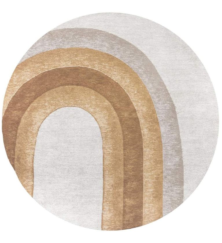 Plasma Jacquard Woven Cotton Round Carpet - FAB NATURA