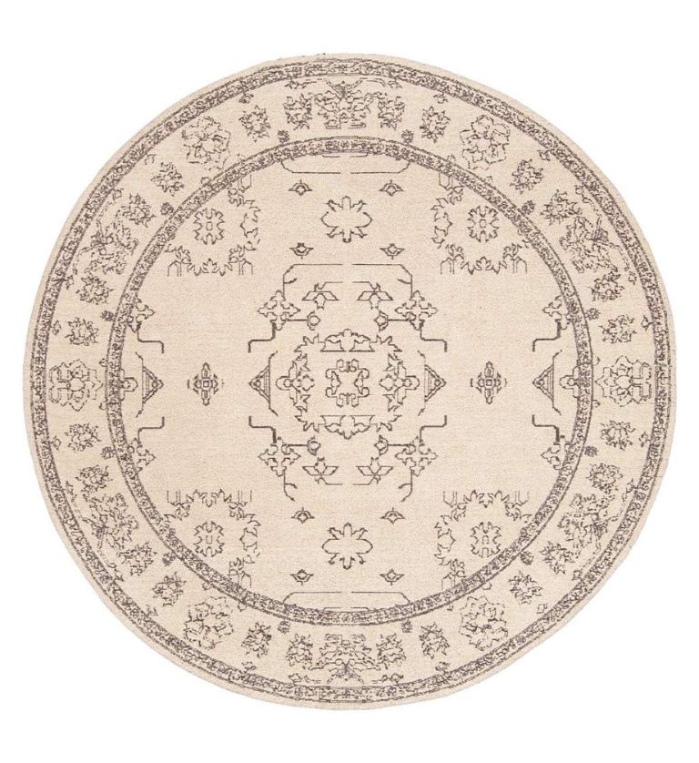 Poet Jacquard Woven Cotton Round Carpet - FAB NATURA