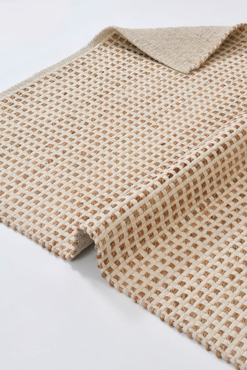 checkered jute rug