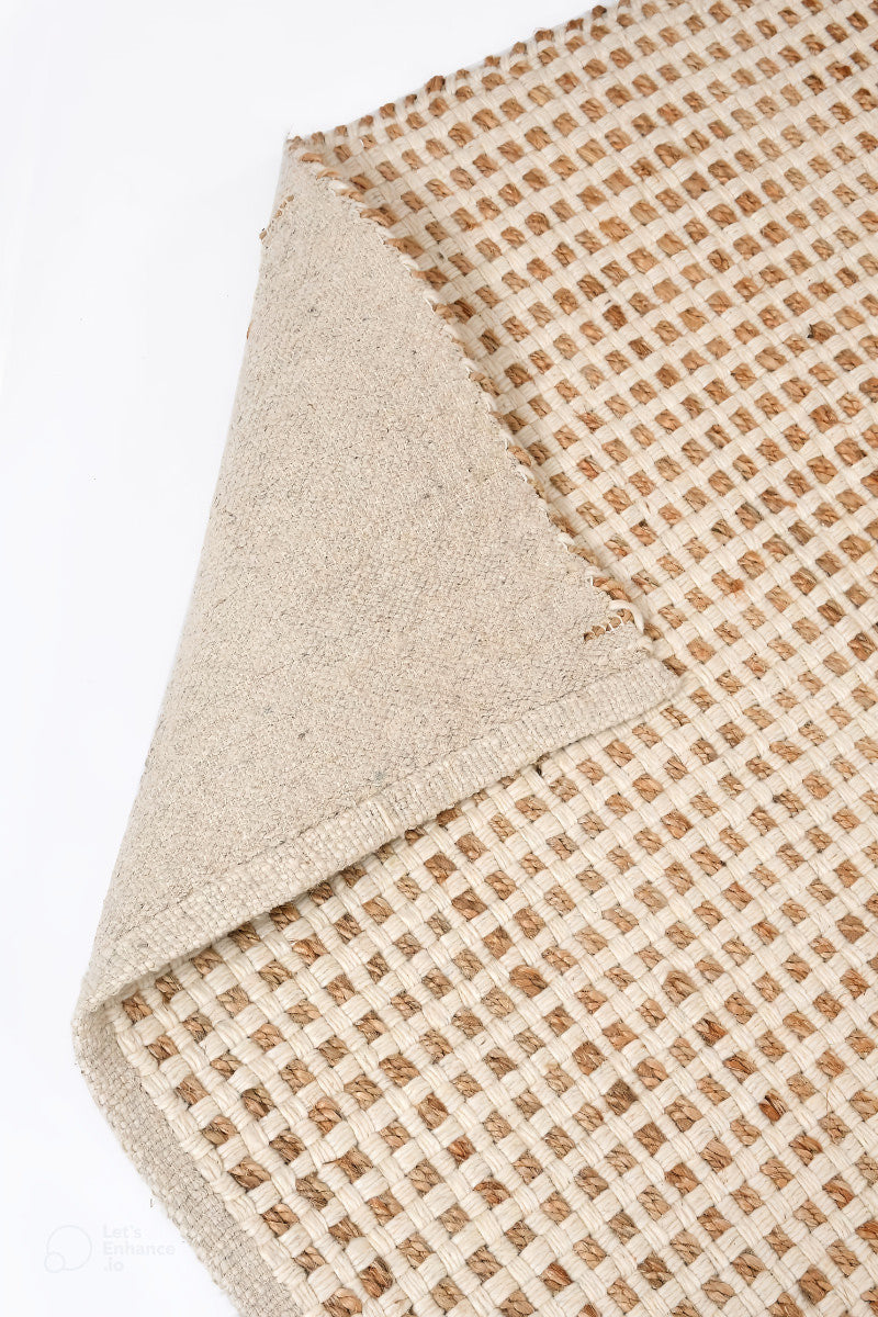 checkered jute rug