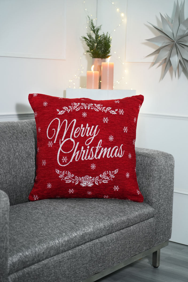 Merry Christmas 2 Jacquard Woven Cushion ( A Set Of Two Pieces) - FAB NATURA