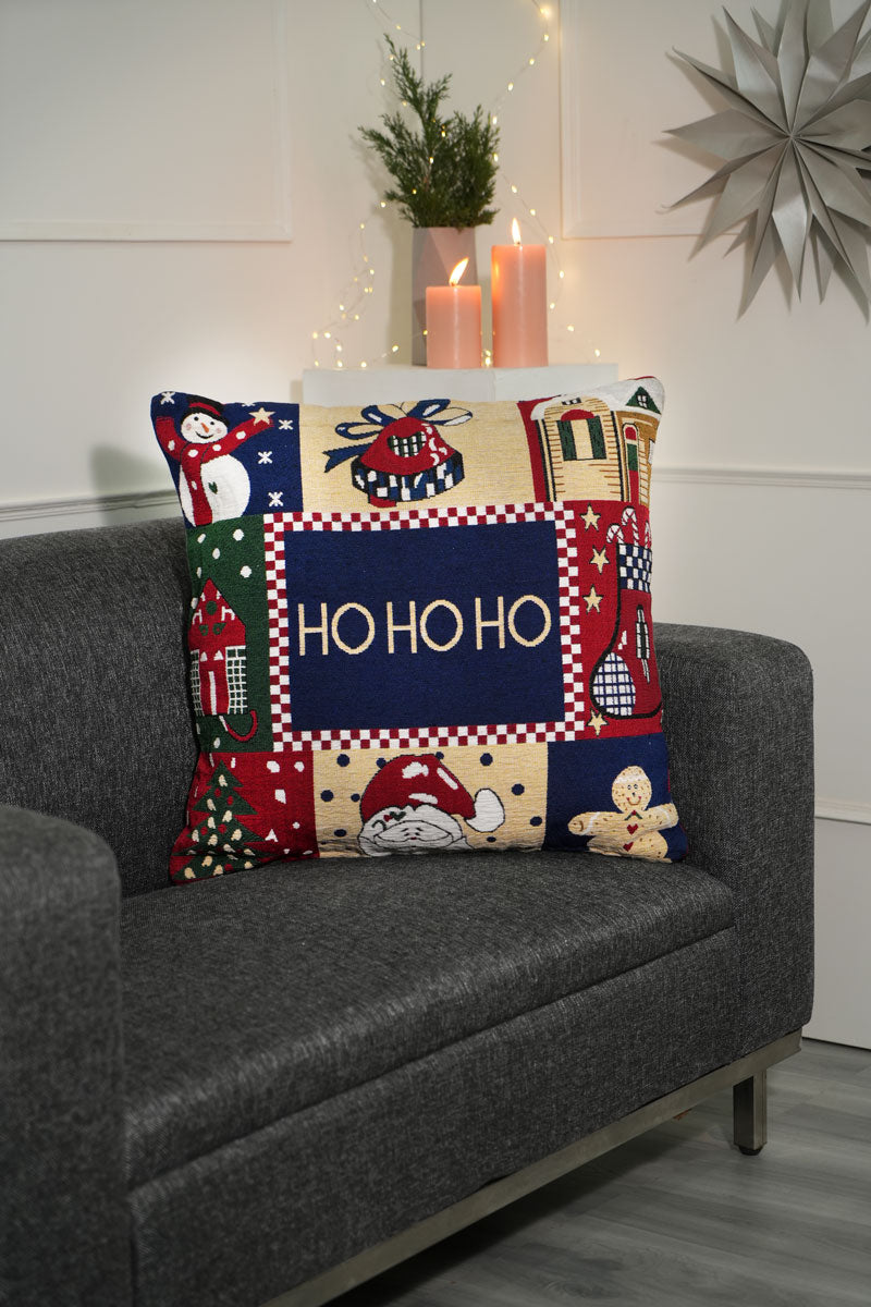 Ho Ho Ho Jacquard Woven Cushion ( A Set Of Two Pieces) - FAB NATURA