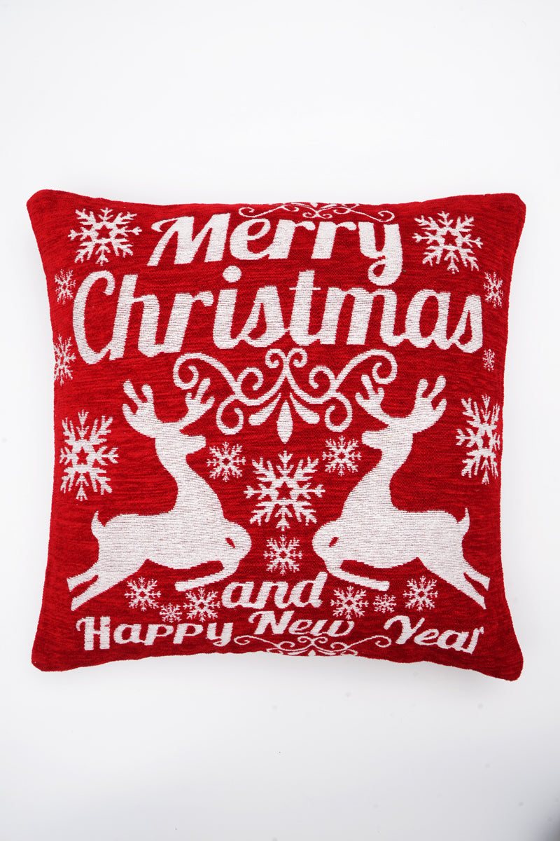 Merry Christmas Jacquard Woven Cushion ( A Set Of Two Pieces) - FAB NATURA