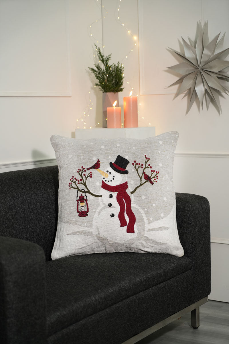 Snow Man Jacquard Woven Cushion ( A Set Of Two Pieces) - FAB NATURA