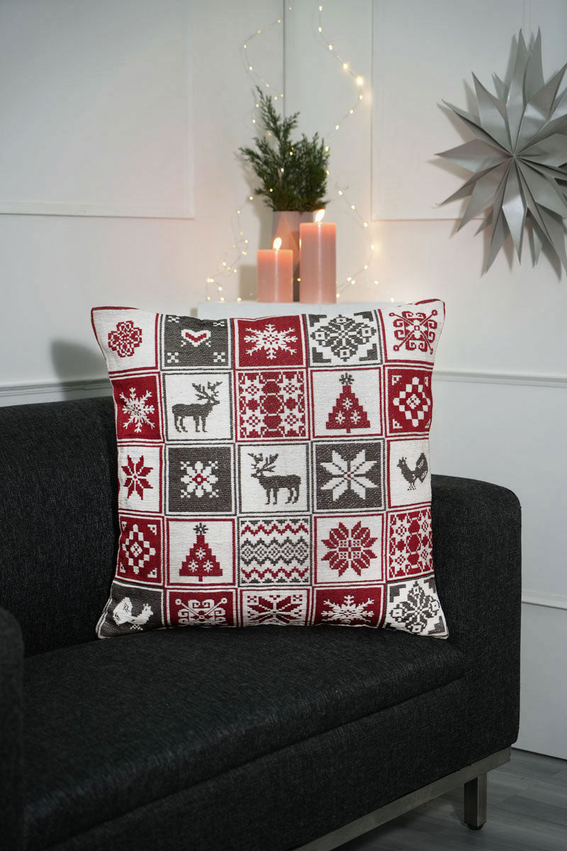 Christmas Jacquard Woven Cushion ( A Set Of Two Pieces) - FAB NATURA