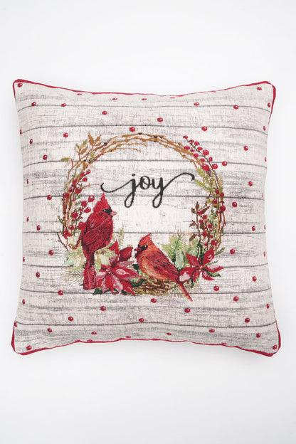 Joy Jacquard Woven Cushion Red & White ( A Set Of Two Pieces) - FAB NATURA