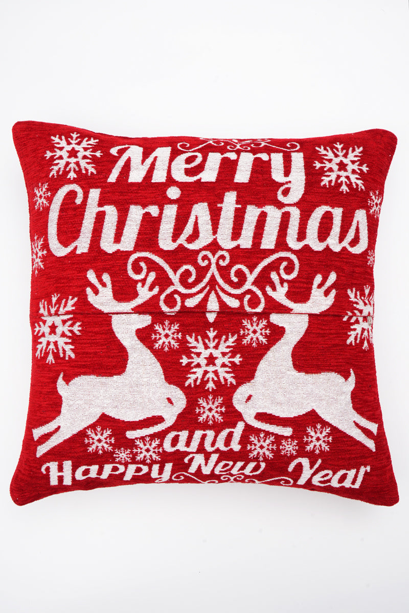 Merry Christmas Jacquard Woven Cushion ( A Set Of Two Pieces) - FAB NATURA