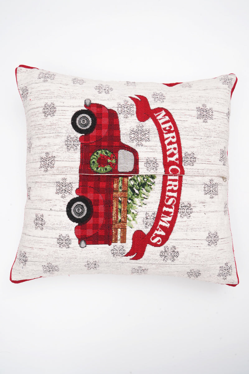 Merry Christmas Jacquard Woven Cushion ( A Set Of Two Pieces) - FAB NATURA