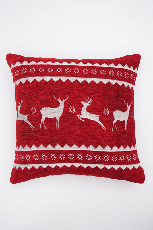 Reindeer Jacquard Woven Cushion ( A Set Of Two Pieces) - FAB NATURA