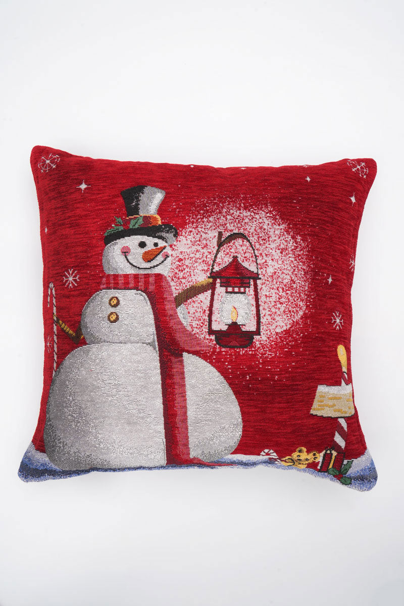 Snowman 2 Jacquard Woven Cushion ( A Set Of Two Pieces) - FAB NATURA