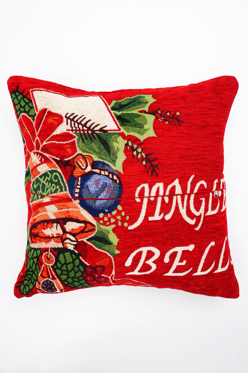 Jingle Bells Jacquard Woven Cushion ( A Set Of Two Pieces) - FAB NATURA