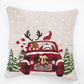 Santa Car Jacquard Woven Cushion with Filler ( A Set Of Two Pieces) - FAB NATURA