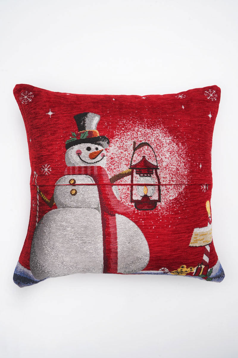 Snowman 2 Jacquard Woven Cushion ( A Set Of Two Pieces) - FAB NATURA