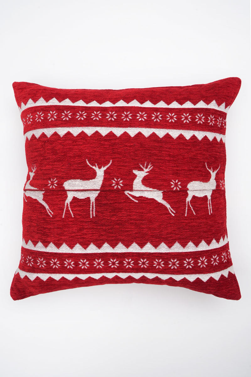 Reindeer Jacquard Woven Cushion ( A Set Of Two Pieces) - FAB NATURA