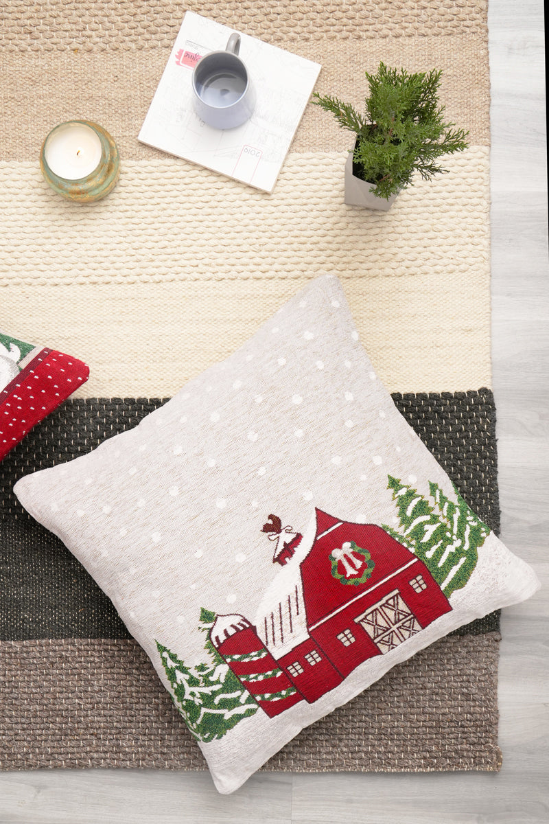 Snow Hut Jacquard Woven Cushion ( A Set Of Two Pieces) - FAB NATURA