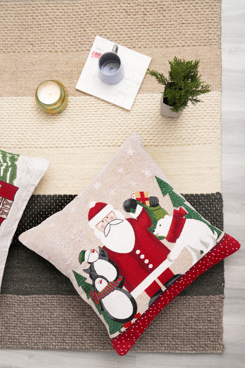 Santa 3 Jacquard Woven Cushion ( A Set Of Two Pieces) - FAB NATURA